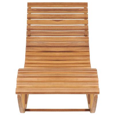 vidaXL Rocking Sun Lounger with Cushion Solid Teak Wood