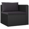 vidaXL 8 Piece Garden Lounge Set with Cushions Poly Rattan Black