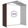 vidaXL Garden Shed Brown 191x555x198 cm Galvanised Steel