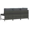vidaXL 3 Piece Garden Lounge Set with Cushions Poly Rattan Grey
