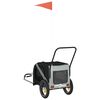 vidaXL Pet Bike Trailer Grey and Black Oxford Fabric and Iron
