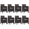 vidaXL Garden Dining Set 9 pcs Brown Polt rattan