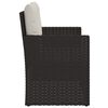 vidaXL Garden Bench with Cushions Black 105 cm Poly Rattan