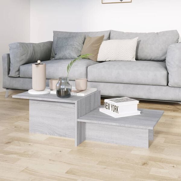 vidaXL Coffee Table Grey Sonoma 111.5x50x33 cm Engineered Wood