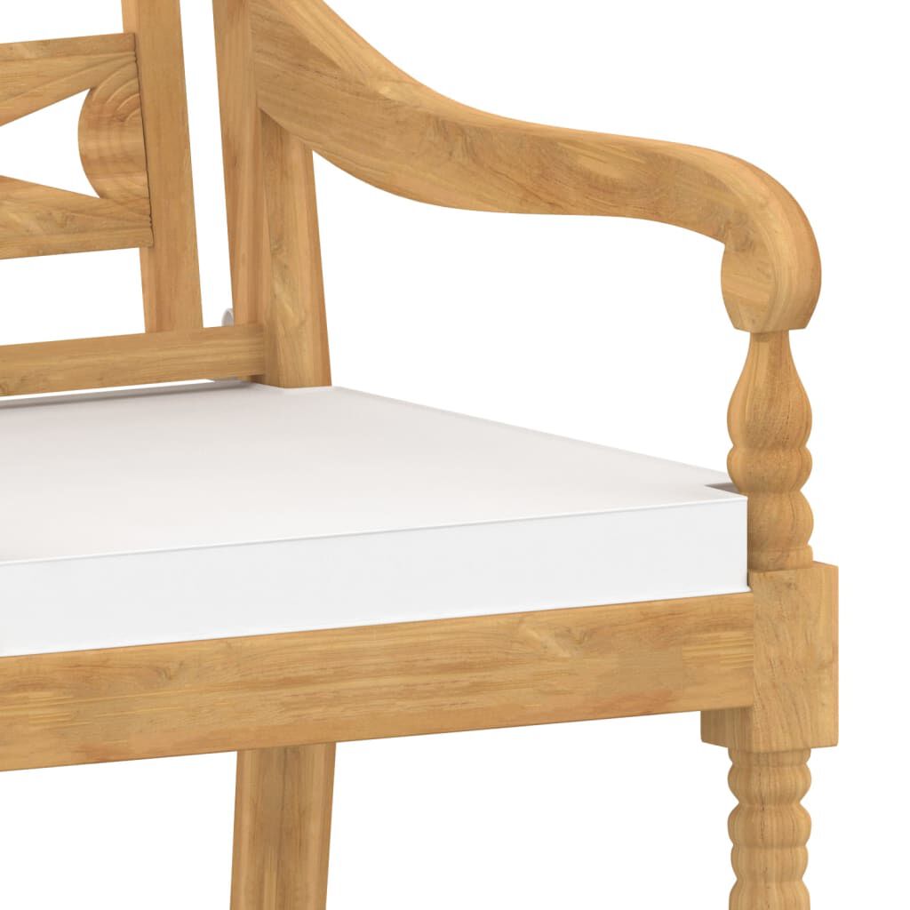 vidaXL Batavia Chairs 6 pcs with Cushions Solid Teak Wood