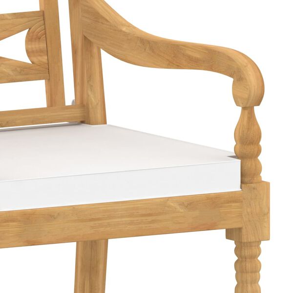 vidaXL Batavia Chairs 6 pcs with Cushions Solid Teak Wood