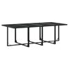 vidaXL 13 Piece Garden Dining Set with Cushions Black Textilene