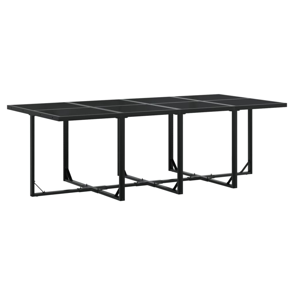 vidaXL 13 Piece Garden Dining Set with Cushions Black Textilene