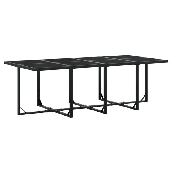 vidaXL 13 Piece Garden Dining Set with Cushions Black Textilene