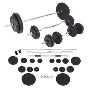 vidaXL Barbell and Dumbbell Set 90 kg