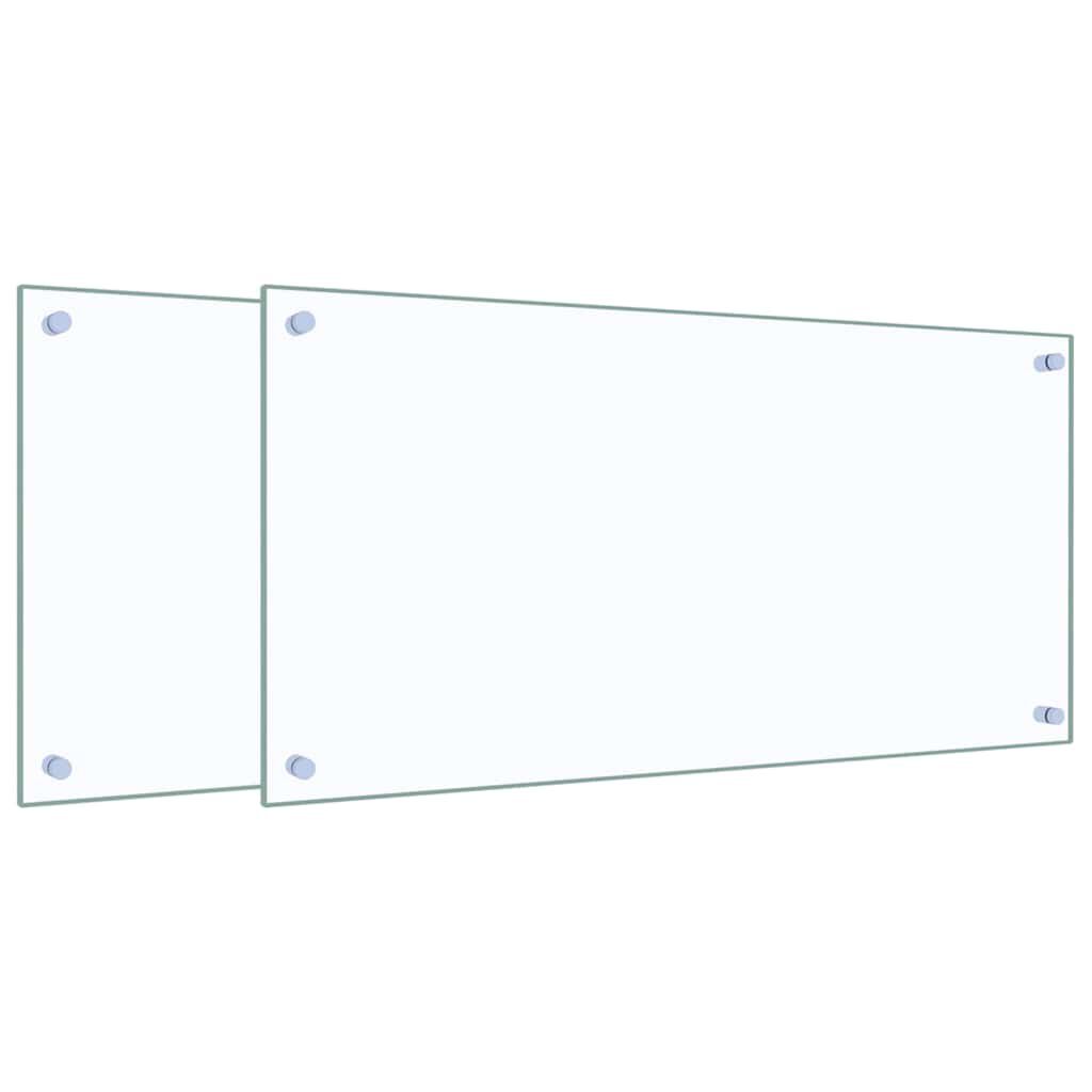 vidaXL Kitchen Backsplashes 2 pcs Transparent 80x40 cm Tempered Glass