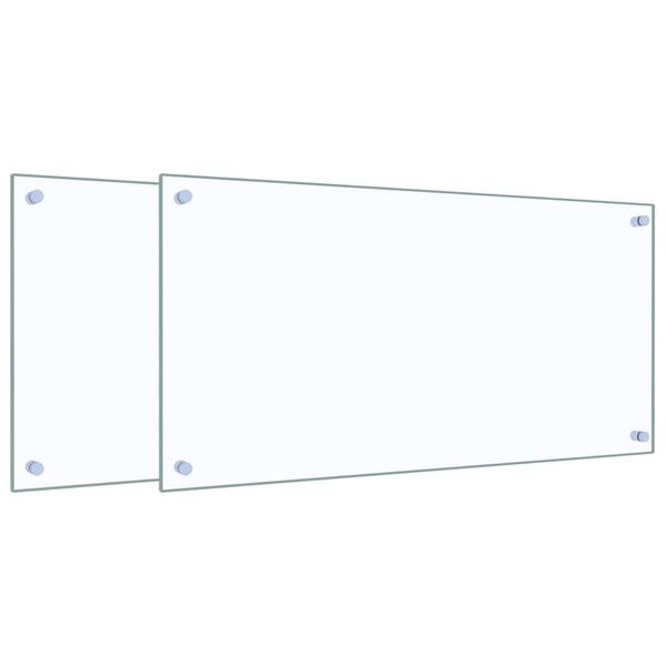 vidaXL Kitchen Backsplashes 2 pcs Transparent 80x40 cm Tempered Glass