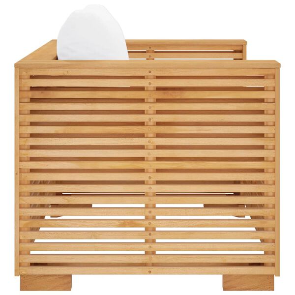 vidaXL Garden Sofa Chair with Cream Cushions Solid Wood Teak