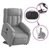 vidaXL Electric Stand up Massage Recliner Chair Light Grey Fabric