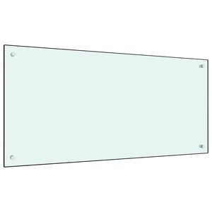 vidaXL Kitchen Backsplash White 100 x 50 cm Tempered Glass