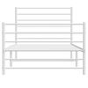 vidaXL Metal Bed Frame without Mattress with Footboard White 100x200cm