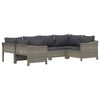 vidaXL 6 Piece Garden Lounge Set with Cushions Grey Poly Rattan