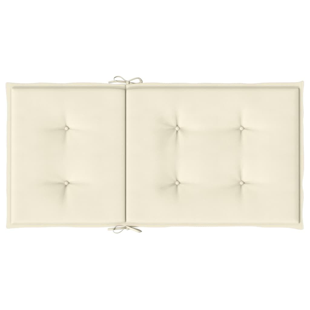 vidaXL Garden Lowback Chair Cushions 2 pcs Cream 100x50x3 cm Oxford Fabric