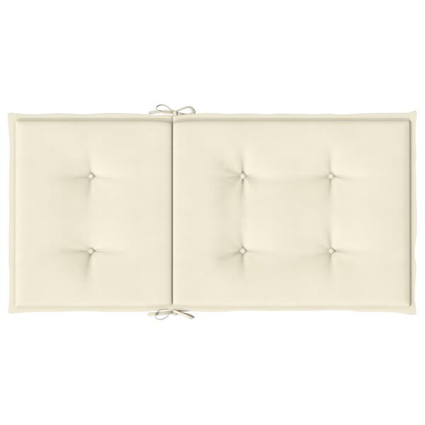 vidaXL Garden Lowback Chair Cushions 2 pcs Cream 100x50x3 cm Oxford Fabric