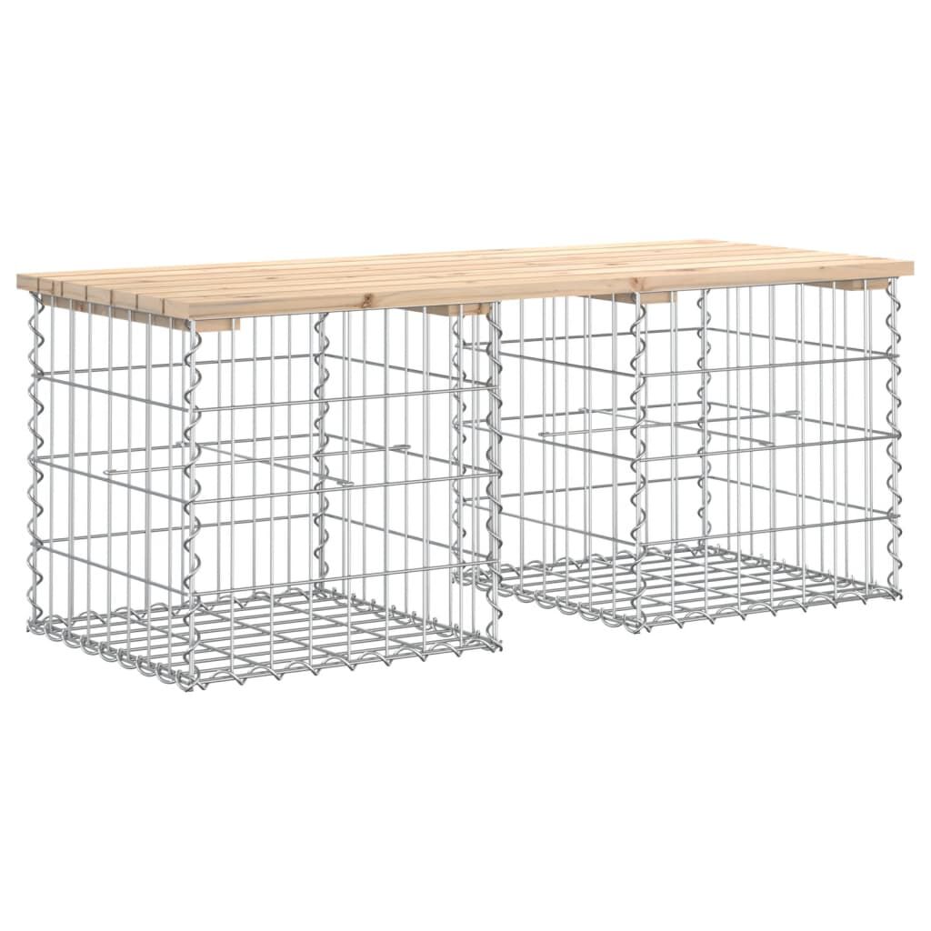 vidaXL Garden Bench Gabion Design 103x44x42 cm Solid Wood Pine