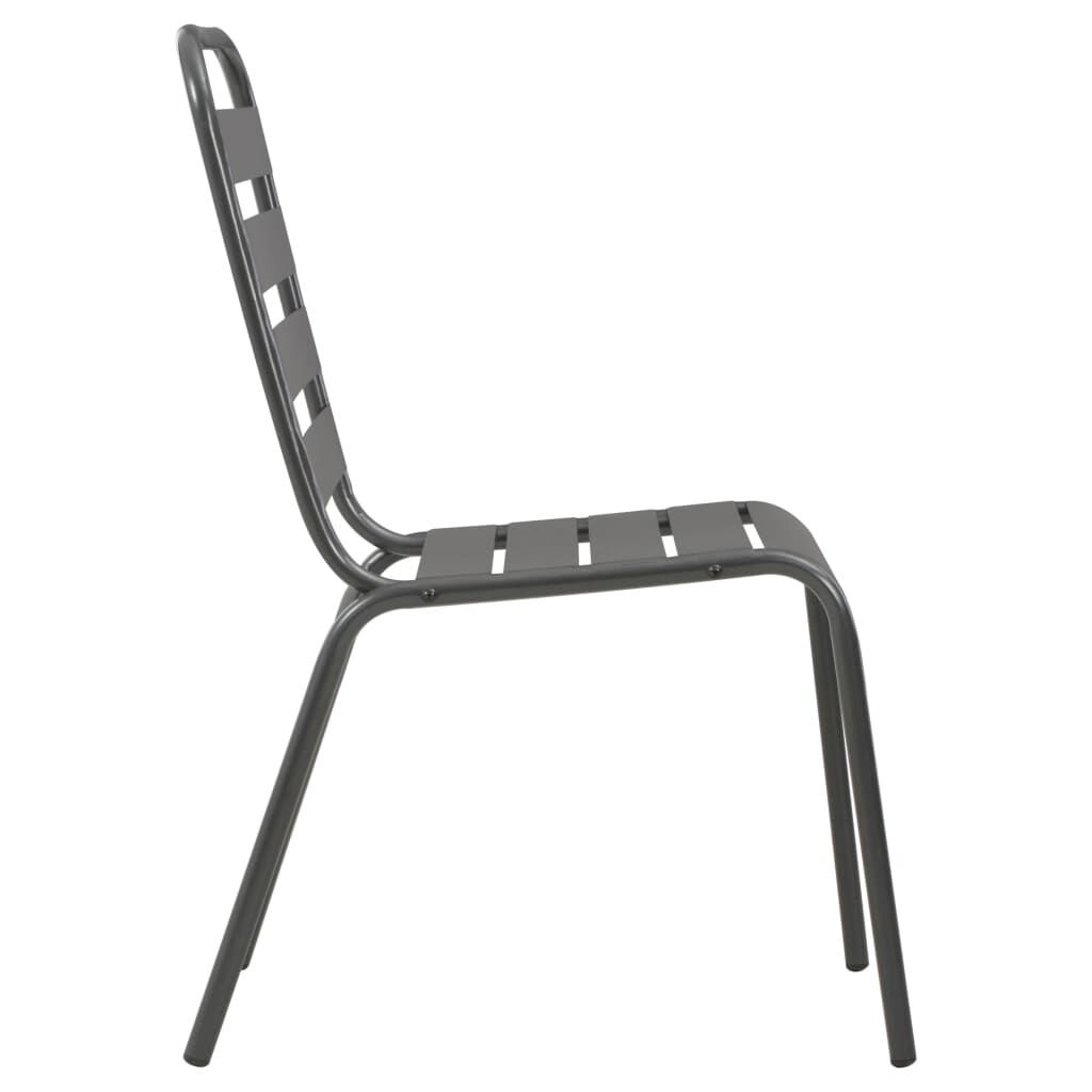 vidaXL 3 Piece Bistro Set Steel Dark Grey