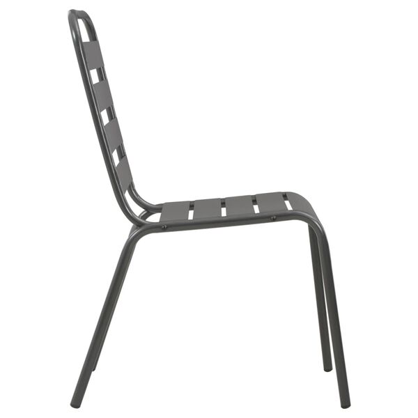 vidaXL 3 Piece Bistro Set Steel Dark Grey