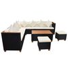 vidaXL 7 Piece Garden Lounge Set with Cushions Poly Rattan Black