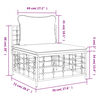 vidaXL Garden Middle Sofa with Beige Cushions Poly Rattan