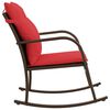 vidaXL Garden Rocking Chair with Cushions Brown Poly Rattan