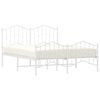 vidaXL Metal Bed Frame without Mattress with Footboard White 150x200cm