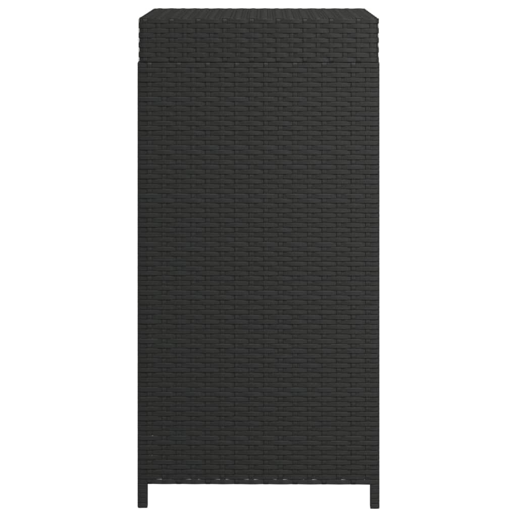 vidaXL Trash Bin Black 40x40x80 cm Poly Rattan