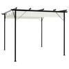 vidaXL Pergola with Retractable Roof Cream White 3x3 m Steel