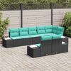 vidaXL Garden Sofa Set 8 pcs Black and Turquoise Poly rattan