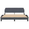 vidaXL Bed Frame "Dover" Dark Grey 152x203 cm Queen Velvet