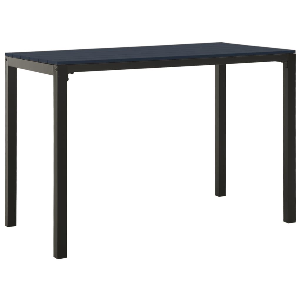 vidaXL 3 Piece Garden Dining Set Steel and WPC Black