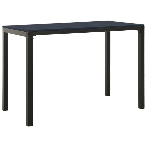 vidaXL 3 Piece Garden Dining Set Steel and WPC Black