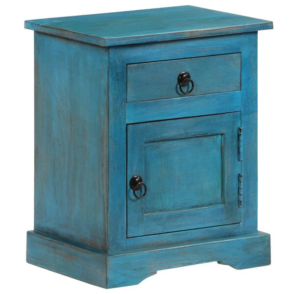 vidaXL Bedside Table Solid Mango Wood 40x30x50 cm Blue