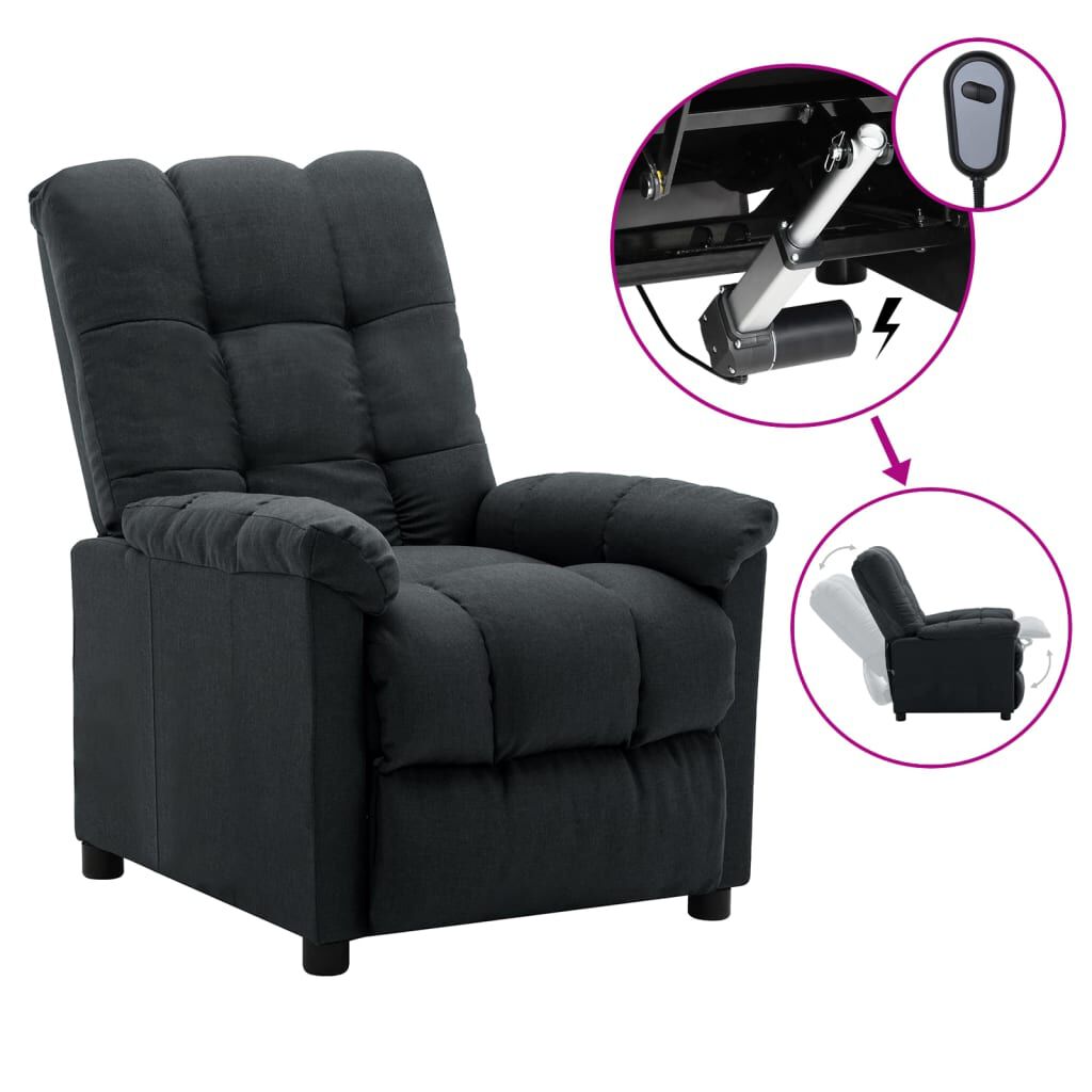 vidaXL Electric Recliner Chair Dark Grey Fabric