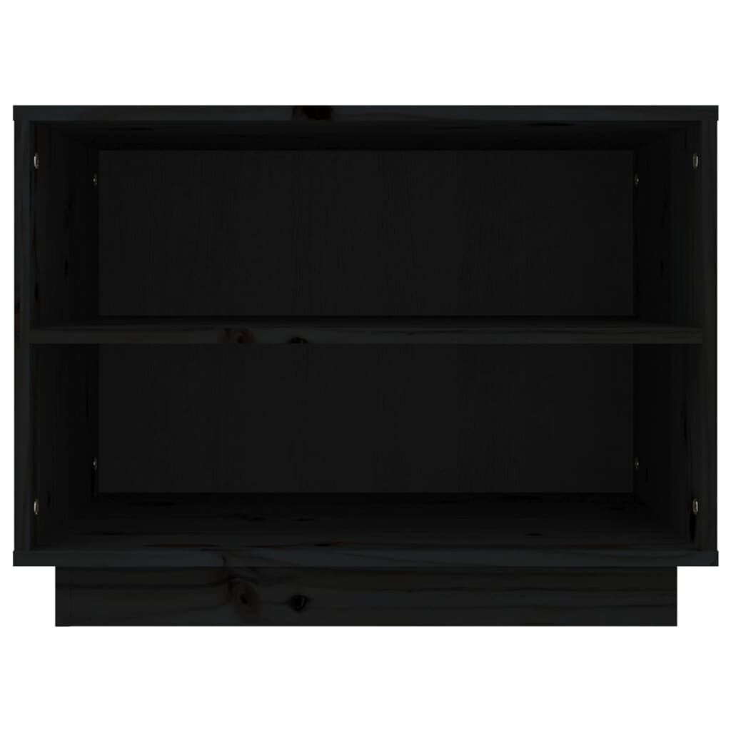 vidaXL Shoe Cabinet Black 60x34x45 cm Solid Wood Pine
