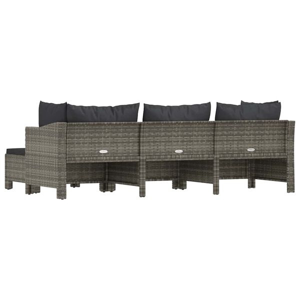 vidaXL 4 Piece Garden Lounge Set with Cushions Grey Poly Rattan