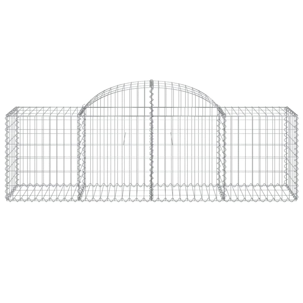 vidaXL Arched Gabion Baskets 11 pcs 200x50x60/80 cm Galvanised Iron