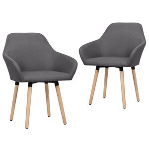 vidaXL Dining Chairs 2 pcs Dark Grey Fabric