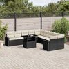 vidaXL 11 Piece Garden Sofa Set with Cushions Black Poly Rattan