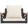 vidaXL Swing Bench with Cushions Black 63x62x40 cm Poly Rattan