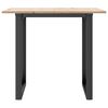 vidaXL Dining Table O-Frame 80x80x75 cm Solid Wood Pine and Steel