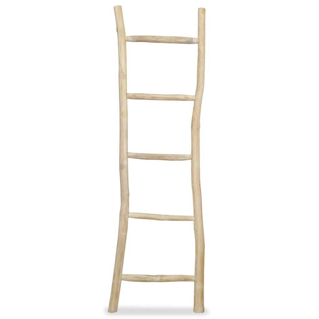 vidaXL Towel Ladder with 5 Rungs Teak 45x150 cm Natural