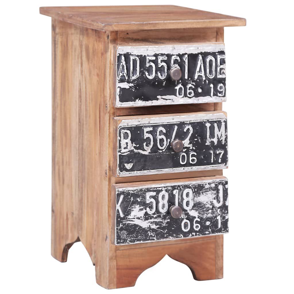 vidaXL Bedside Cabinet 30x30x51 cm Solid Mahogany Wood
