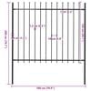 vidaXL Garden Fence with Spear Top Steel 181x150 cm Black