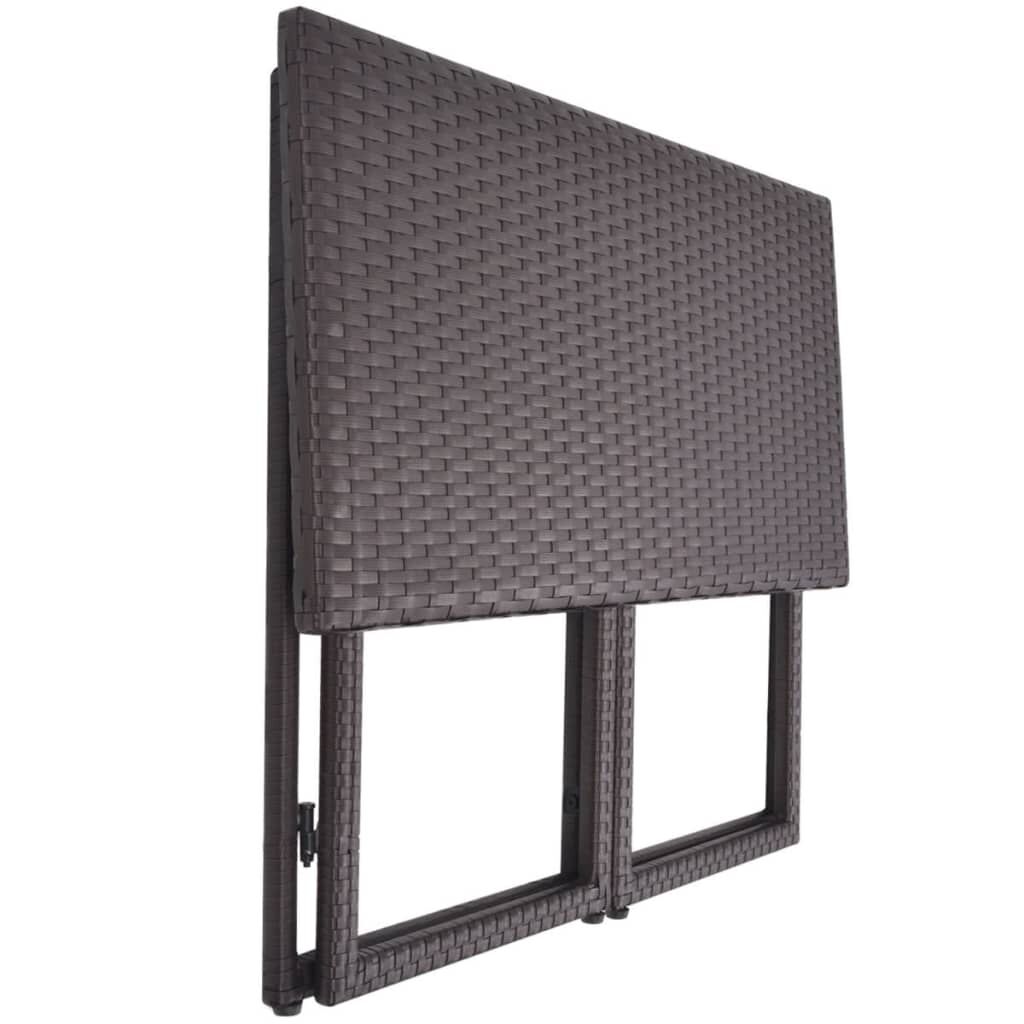vidaXL 5 Piece Outdoor Dining Set Steel Poly Rattan Brown
