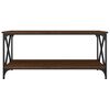vidaXL Coffee Table Brown Oak 100x50x45 cm Engineered Wood and Iron